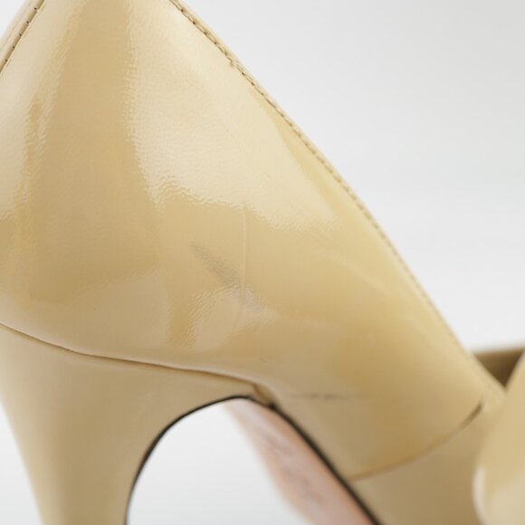 Dolce Vita Womens Madison Pump Size 8.5 Tan Nude Patent Platform Heel Dress Shoe - Picture 4 of 15